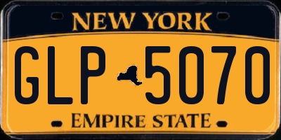 NY license plate GLP5070