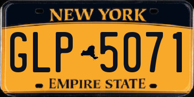 NY license plate GLP5071