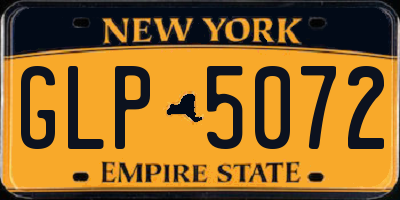 NY license plate GLP5072
