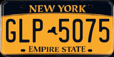 NY license plate GLP5075