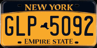 NY license plate GLP5092