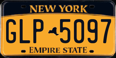 NY license plate GLP5097