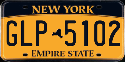 NY license plate GLP5102