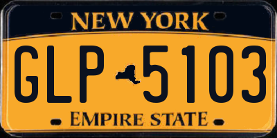 NY license plate GLP5103