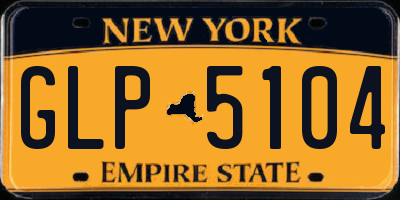 NY license plate GLP5104