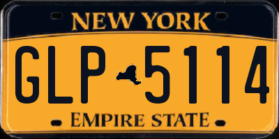 NY license plate GLP5114