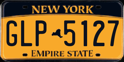 NY license plate GLP5127