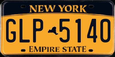 NY license plate GLP5140