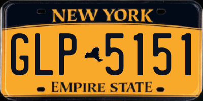 NY license plate GLP5151