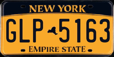 NY license plate GLP5163