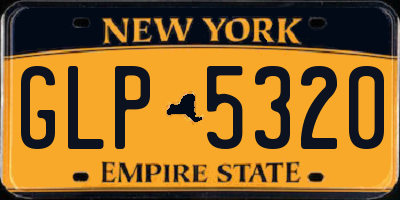 NY license plate GLP5320