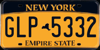 NY license plate GLP5332