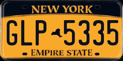 NY license plate GLP5335