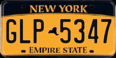 NY license plate GLP5347