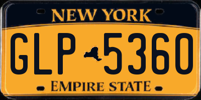 NY license plate GLP5360