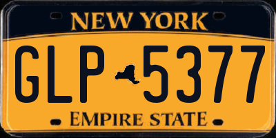 NY license plate GLP5377