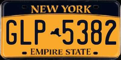 NY license plate GLP5382