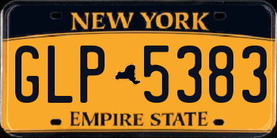 NY license plate GLP5383