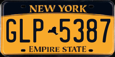 NY license plate GLP5387