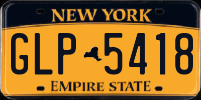 NY license plate GLP5418