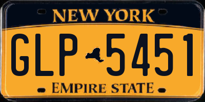 NY license plate GLP5451