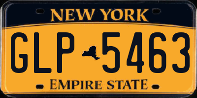 NY license plate GLP5463