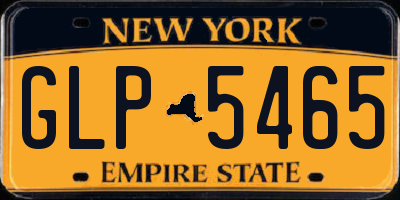 NY license plate GLP5465