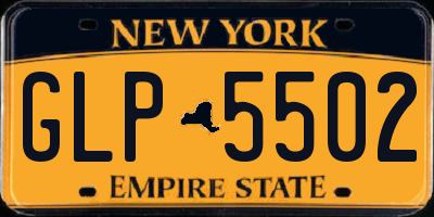 NY license plate GLP5502
