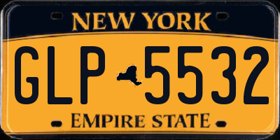 NY license plate GLP5532