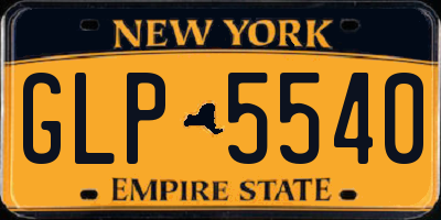NY license plate GLP5540