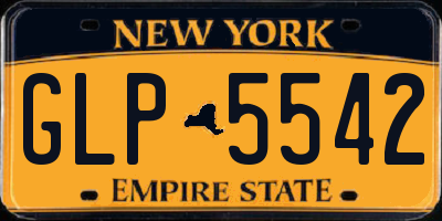 NY license plate GLP5542