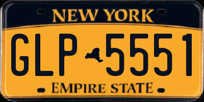NY license plate GLP5551