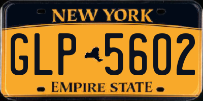 NY license plate GLP5602