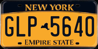 NY license plate GLP5640