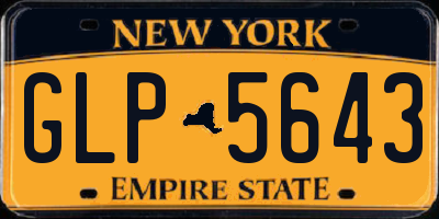 NY license plate GLP5643