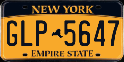 NY license plate GLP5647