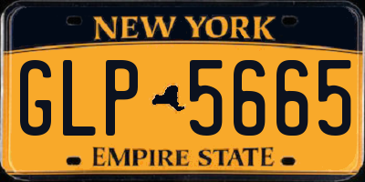 NY license plate GLP5665