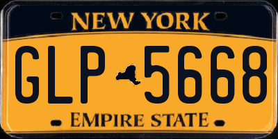NY license plate GLP5668