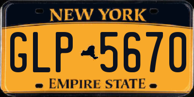 NY license plate GLP5670