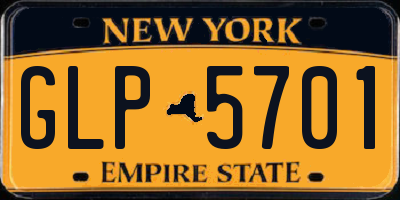 NY license plate GLP5701