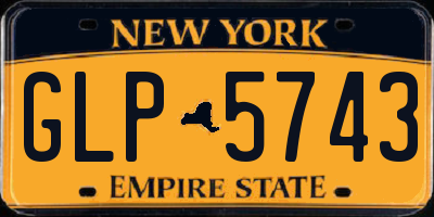 NY license plate GLP5743