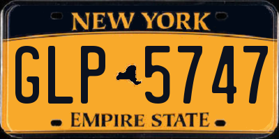 NY license plate GLP5747