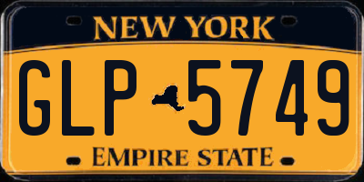 NY license plate GLP5749