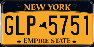 NY license plate GLP5751