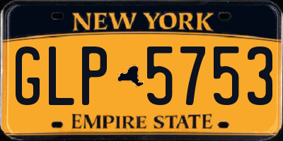 NY license plate GLP5753