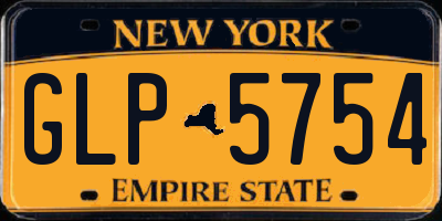 NY license plate GLP5754