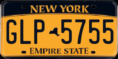 NY license plate GLP5755