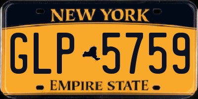 NY license plate GLP5759