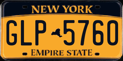 NY license plate GLP5760