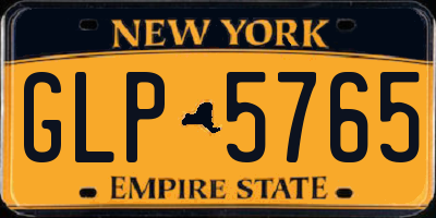 NY license plate GLP5765